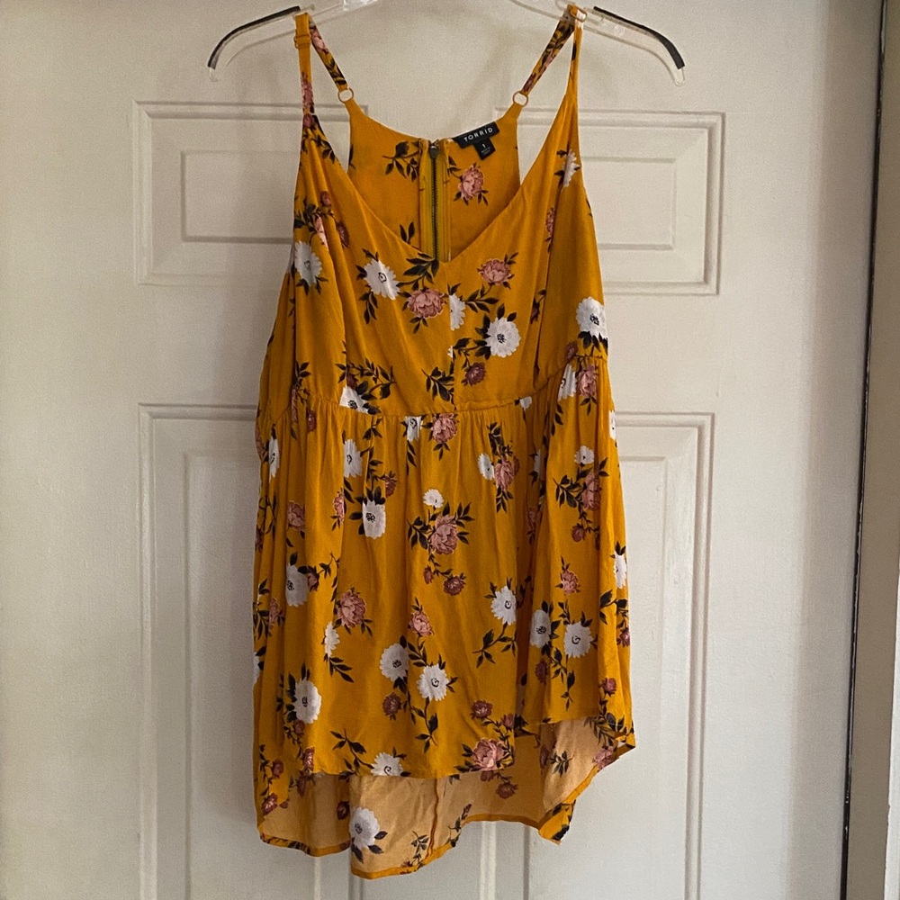 torrid Mustard Yellow Floral Spaghetti-Strap Cami